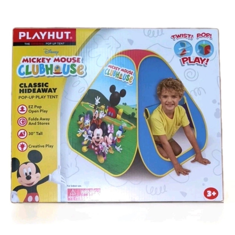 Playhut Disney Mickey Mouse Clubhouse Classic Hideaway Pop Up Play Tent 30in